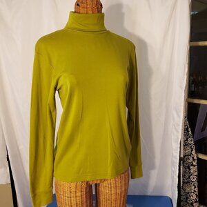 Ladies TABI International Turtleneck Sweater in Green - S/P